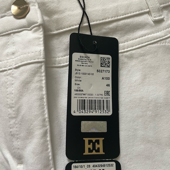 Escada White Women's Pants - Picture 2 of 7